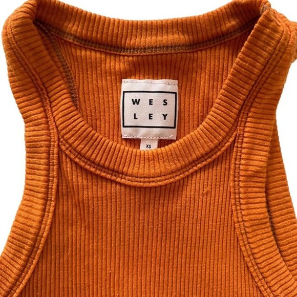 Hand-dyed Wesley from Bandier basic bronze orange tank top. Size XS. - Picture 5 of 7